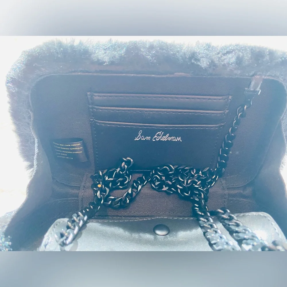 **SOLD** Sam Edelman Faux Fur Black Shoulder Bag - Picture 4 of 9